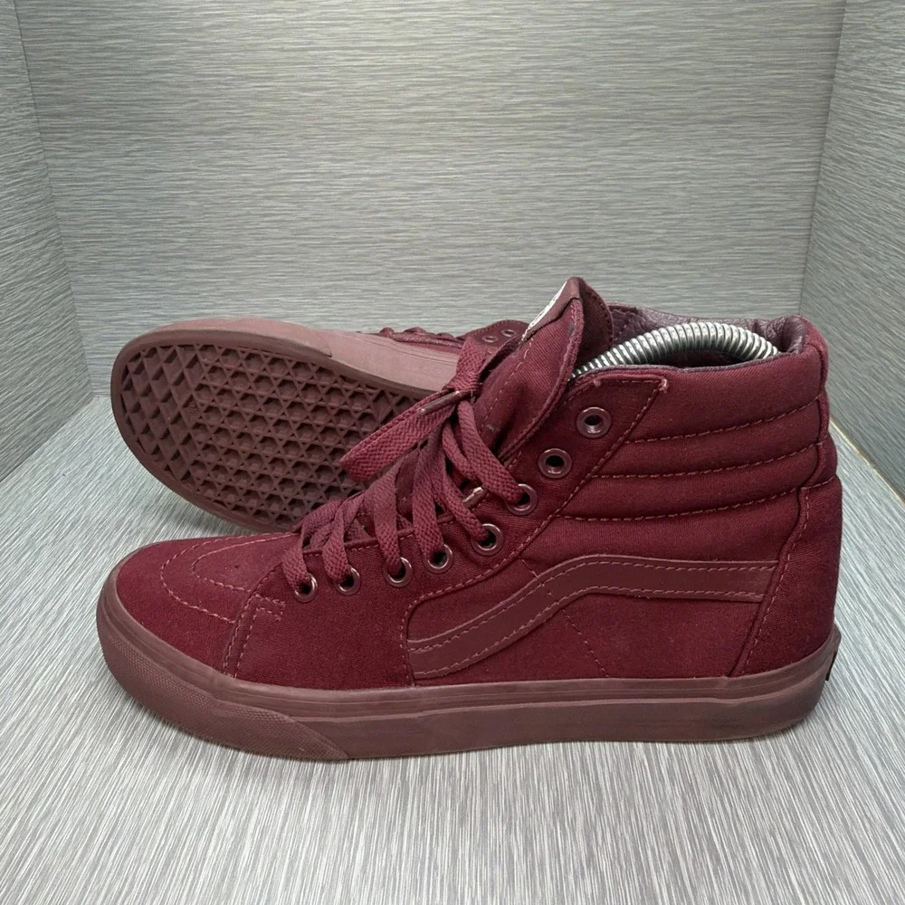 Vans Sk8-Hi Burgundy High Top Sneakers Men's‎ 8.5 Skate Shoes